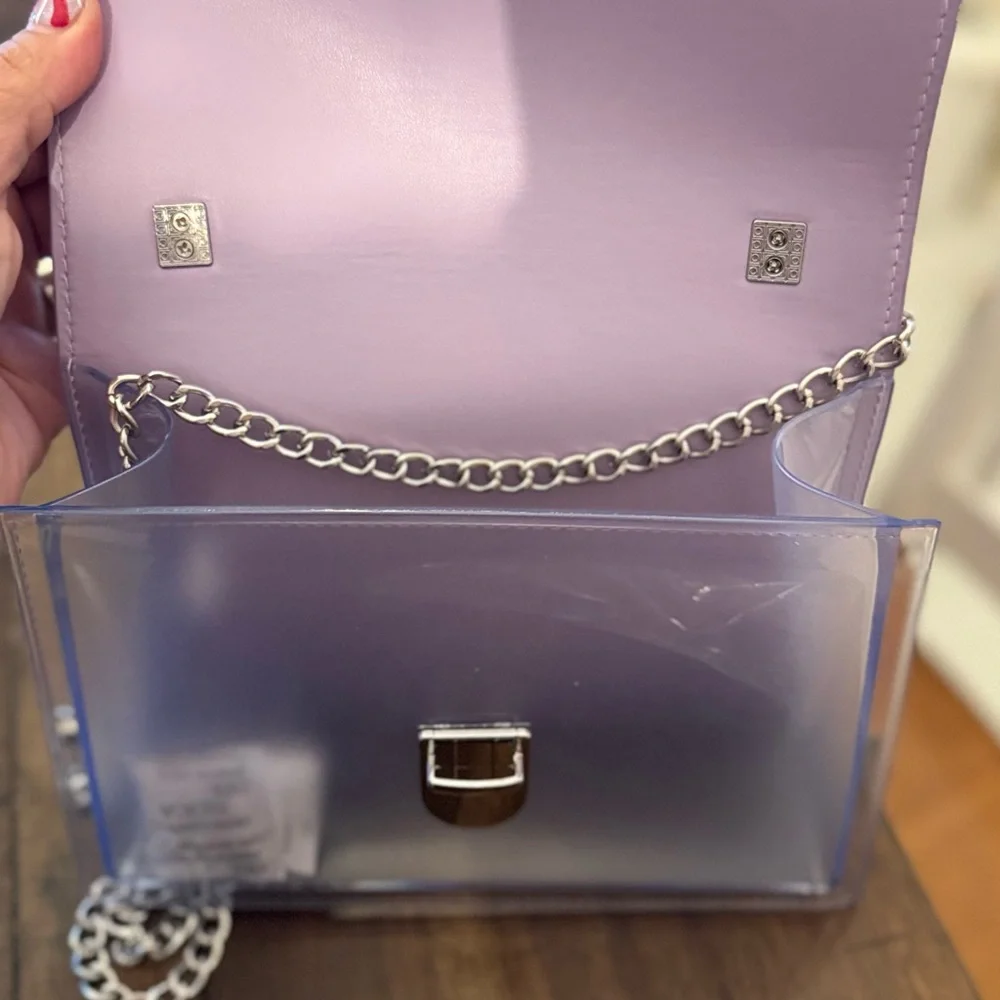Lilac and Clear Women's Handbag - Picture 2 of 4